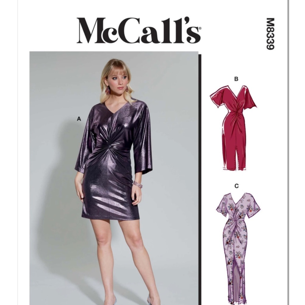 M8339 McCall's M8339 Women's Knit Dress SIZES 12-20